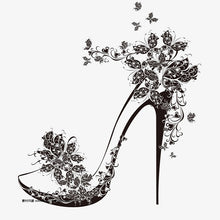 Load image into Gallery viewer, Black High-heeled shoes pattern
