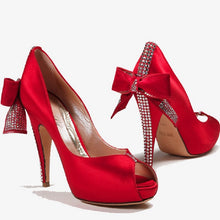 Load image into Gallery viewer, Diamond red high heels